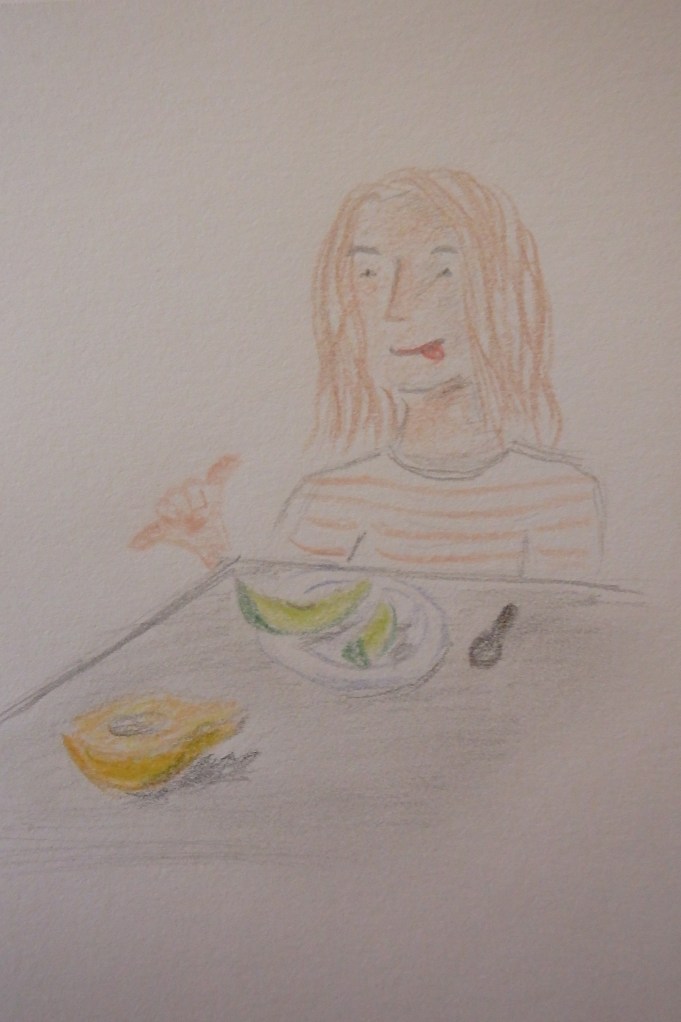 It's goo to eat fresh fruits and veggies from the garden (specially after work and shower)