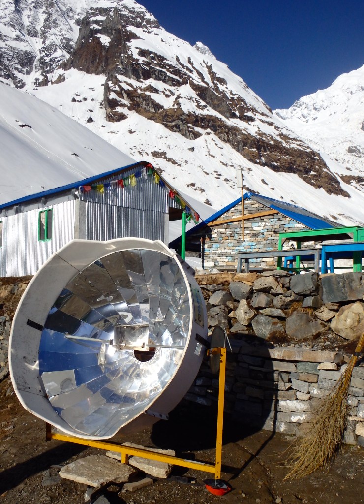 Solar oven at 7 A.M.